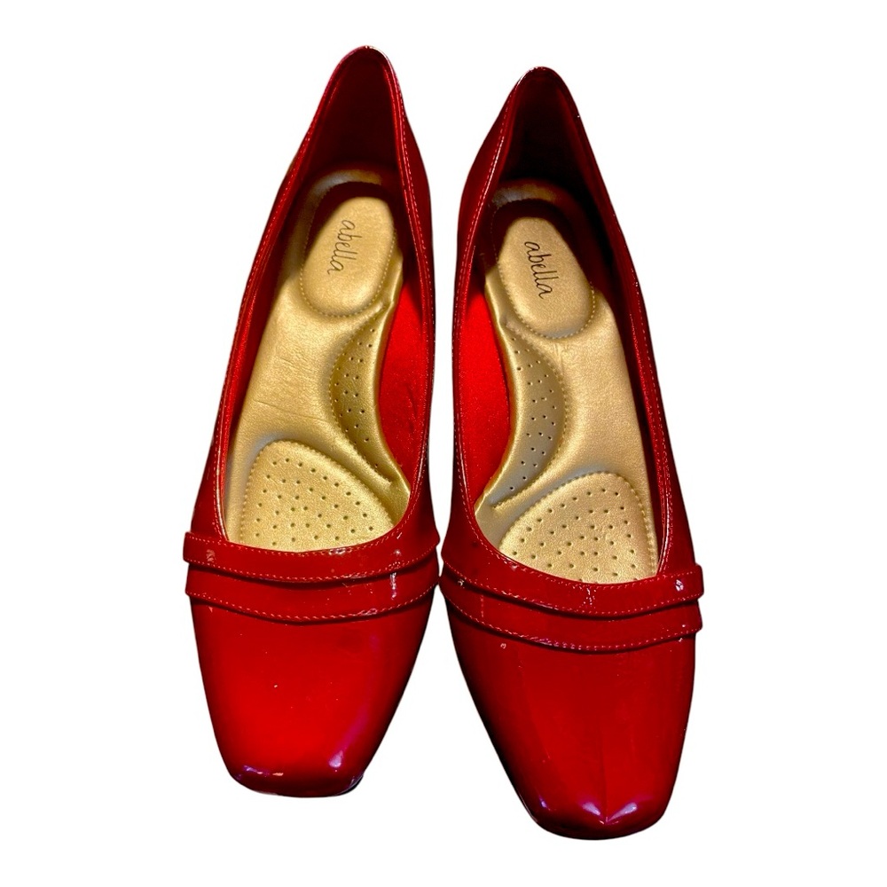Abella Red Patent Leather Flats Size 9 | Chic Comfort | Comfort Cushioned Insole - Picture 10 of 10
